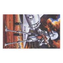 Vintage Science Fiction; Military Robot Soldiers Rectangular Sticker