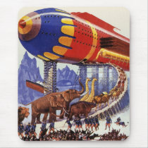 Vintage Science Fiction Noah's Ark Wild Animals Mouse Pad