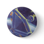Vintage Science Fiction Orbiting Space Station buttons