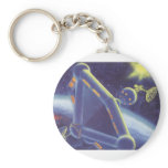 Vintage Science Fiction Orbiting Space Station keychains