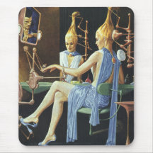 Vintage Science Fiction Spa Beauty Salon Manicures Mouse Pads
