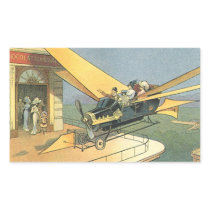 Vintage Science Fiction Steampunk Convertible Car Rectangle Stickers