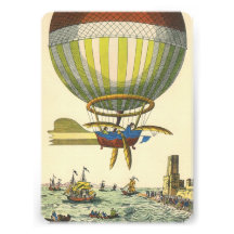 Vintage Science Fiction Steampunk Hot Air Balloon Invitations