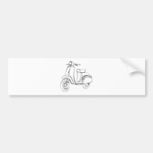 Vintage Scooter Bumper Stickers