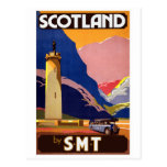 "Vintage Scotland Bus Company Travel Poster" Postcards