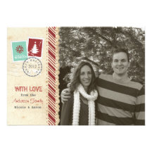 Vintage Scrapbook Holiday Card Personalized Invitation