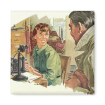 Vintage Secretary and Boss Magnet