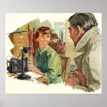 Vintage Secretary and Boss Poster