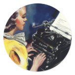 Vintage Secretary Typing a Letter stickers