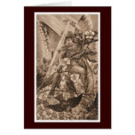 Vintage Sepia Angel Fairy and Birds Card