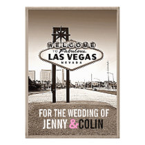 Vintage Sepia Las Vegas Modern Wedding Invites invitations