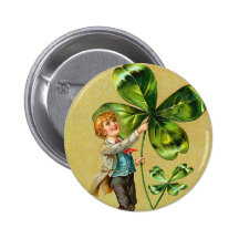 Vintage Shamrock Button