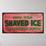 Vintage Shaved Ice Sign Print