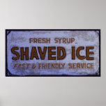 Vintage Shaved Ice Sign Print