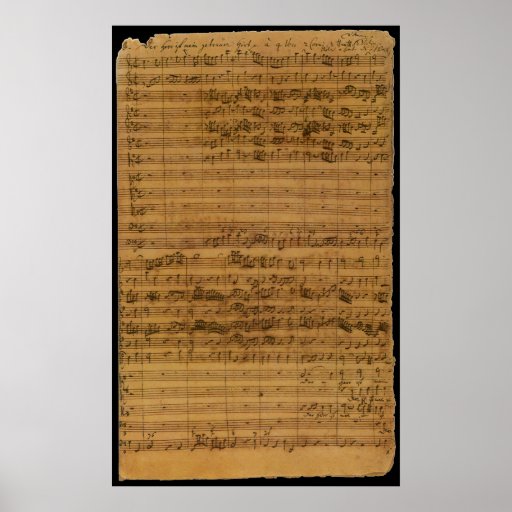 Vintage Sheet Music by Johann Sebastian Bach Print