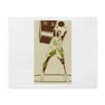 vintage silhouette basketball player design flyer