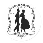 Vintage Silhouette Elegant Man Woman Sticker
