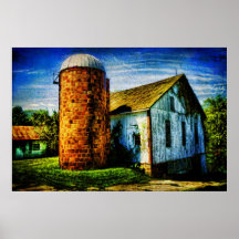 Vintage Silo - Poster - Barn