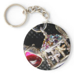 Vintage Silver Charm Bracelet Keychain