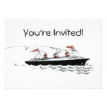 Vintage Simple Ship Illustration Personalized Announcement