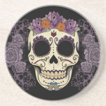 Vintage Skull and Roses Coaster