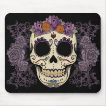 Vintage Skull and Roses Mousepad