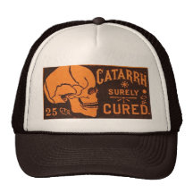 Vintage Skull Medicine Advertisement Hat