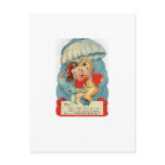 Vintage Sky Diving Valentine's Day Postcard