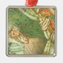 Vintage Sleeping Beauty Princess, Prince Charming Ornament