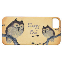 Vintage Sleepy Owl iPhone 5 Cover