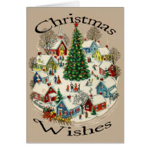 Vintage Small Town Christmas card