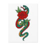 Vintage Snake and Rose Tattoo Art Postcard