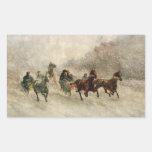 Vintage Snow Sleigh racing Stickers