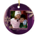 Vintage Snowflake "Merry Christmas" Photo Ornament