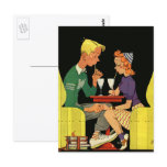 Vintage Soda Shop; Teens on a Date postcards