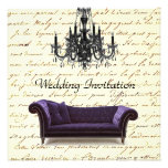 Vintage Sofa Chandelier  Wedding Invitation