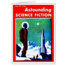 Vintage Space Explorer and Rocket Ship Greeting Cards