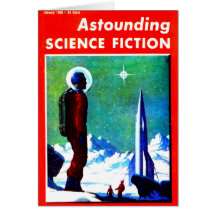Vintage Space Explorer and Rocket Ship Card
