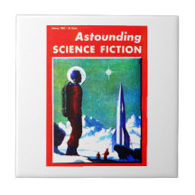 Vintage Space Explorer and Rocket Ship Ceramic Tiles