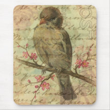 Vintage Sparrow Mouse Pads