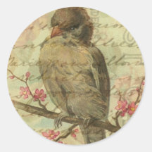 Vintage Sparrow Stickers