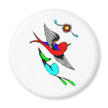 Vintage Sparrow Tattoo Fridge Magnet