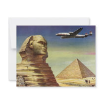 Vintage Sphinx Aeroplane Desert Pyramids Egypt Giz Invites
