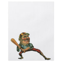 Vintage Sports Baseball Player Game Ball Home Run Personalized Flyer