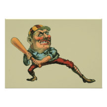 Vintage Sports Baseball Player Game Ball Home Run Personalized Invitation