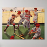 Vintage Sports Baseball Team, Boys in a Food Fight Print