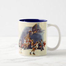 Vintage Sports Basketball Players Playing a Game Coffee Mug