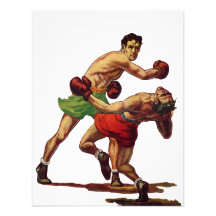 Vintage Sports Boxing Match, Knockout Punch Personalized Invites