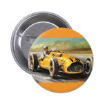 Vintage Sports Racing, Yellow Race Car Driver Pinback Buttons