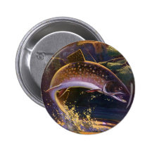 Vintage Sports Trout Fishing; Catch and Release Button